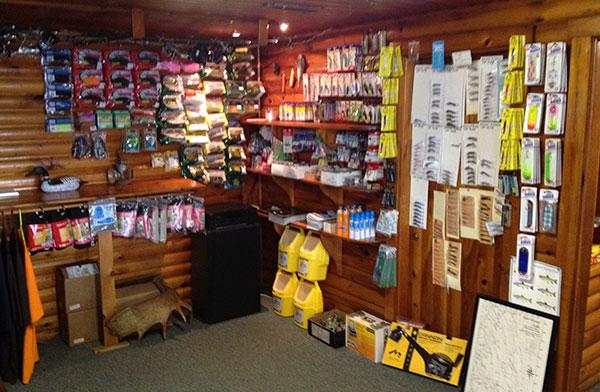Inside photo of the tackle shop